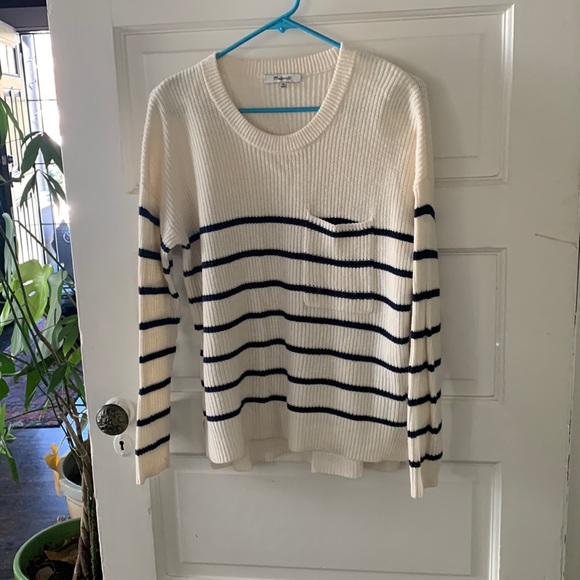 Thompson Pocket Pullover Sweater in Nautical Stripe - Picture 2 of 7